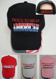 24 Units of Proud To Be An American Hat - Military Caps