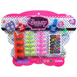 48 Wholesale 8.5-Inch Butterfly Nail Set On Blister Card