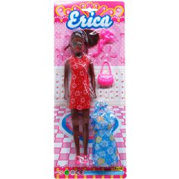 36 Wholesale 11" Erica Doll W/ Accss On Blister Card,  Assrt Outfits