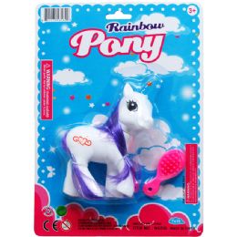 48 Pieces Rainbow Pony W/accss - Girls Toys