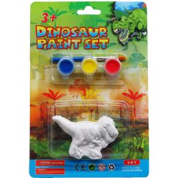 72 Wholesale Dinosaur Paint Play Set On Blister Card, Assrt Styles