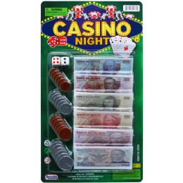 72 Pieces 24 Assorted Mexican Bills Casino Night Money Set On Card - Educational Toys