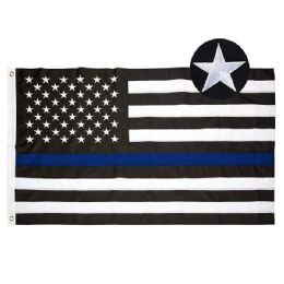 10 Wholesale Embroidered Blue Line Flag