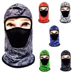 24 Wholesale Ninja Face Mask Paisley With Mesh
