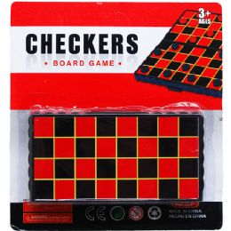 96 Pieces 5.25" Checkers Board Game - Dominoes & Chess