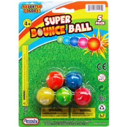 72 Wholesale 5pc 1" Inch High Bouncing Balls On Blister Card