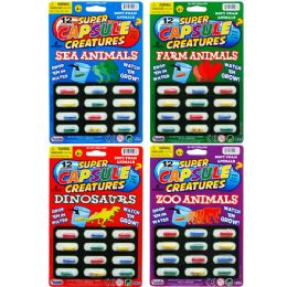 144 Pieces 12 Piece Amazing Capsule Creatures On Card, 4 Assorted Styles - Toys & Games