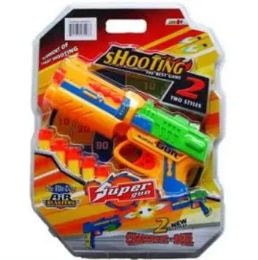 24 Wholesale 6pc 7" Soft Dart Toy Gun In Pegable Clamshell