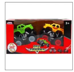 12 Units of 2pc F/f Rev Trucks W/360 Spin Action In Window Box, 2 Asst - Cars, Planes, Trains & Bikes