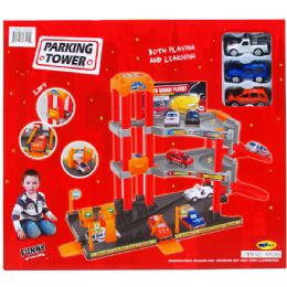 8 of 36PC PARKING TOWER SET W/ 3PC 2.5" F/W CARS IN COLOR BOX