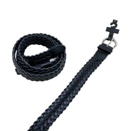 24 Wholesale Belt--Braided Black All Sizes