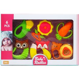 12 of 6pc Baby Rattle Play Set In Window Box, 2 Assrt Clrs