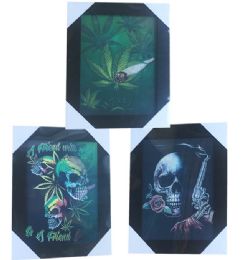 12 Wholesale Rose Skull Weed Canvas Picture Wall Art