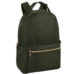 24 Wholesale 17 Inch Green Sheen Satin Backpack