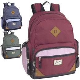 24 Wholesale 19 Inch Duo Compartment Backpack With Laptop Sleeve 3 Color Girl Assortment