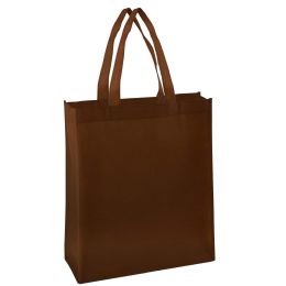 100 Wholesale 15 Inch Grocery Tote Bag - Brown Color Only