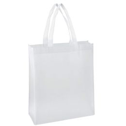 100 Wholesale 15 Inch Grocery Tote Bag - White Color Only