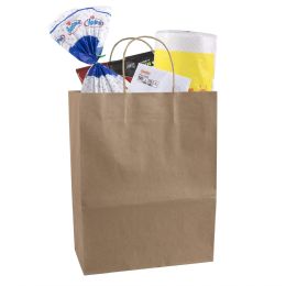 300 Pieces 13 Inch Kraft Paper Shopping Bags With Handles - Bags Of All Types