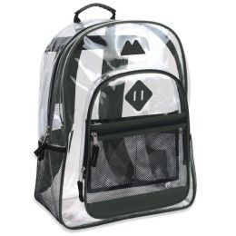 24 of 17 Inch Clear BackpacK- Green