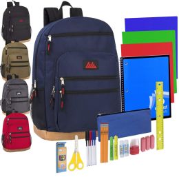 12 of Preassembled 18 Inch Rugged Bottom Backpack With Laptop Section & 30 Piece School Supply Kit - Boys