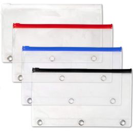 96 Pieces 3 Ring Binder Clear Pencil Case - Pencil Boxes & Pouches