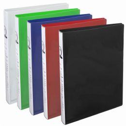 12 Wholesale 1 Inch Flexible Binder With Two Pockets - Assorted Colors