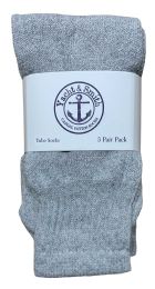 84 Wholesale Yacht & Smith 17 Inch Kids Tube Socks Size 6-8 Solid Gray