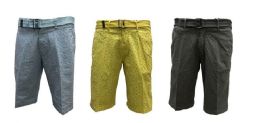 36 Wholesale Men's Fashion Printed Chino Shorts