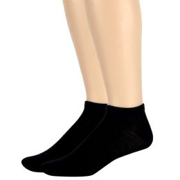 120 Wholesale Men's Cotton Ankle Socks Solid ColorS- Black