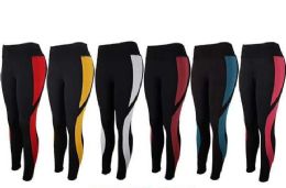 12 Wholesale Womens Stretch Leggings In Assorted Colors