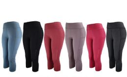 12 Pieces Womens Stretch Leggings In Assorted Colors - Womens Leggings