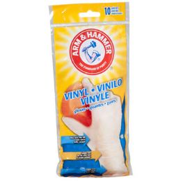 24 Wholesale Gloves Vinyl Universal Size 10pc Arm And Hammer