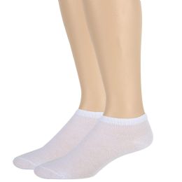 120 Wholesale Women's Cotton Striped Ankle SockS- White
