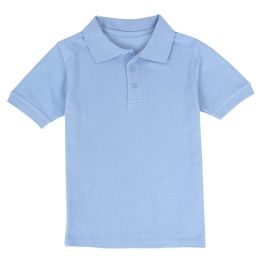 24 Pieces Kid's Short Sleeve Polo - Light BluE- Size 7-8 - School Uniforms