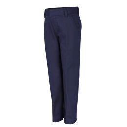 24 Wholesale Kid's Flat Front Double Knee Pants - Navy -Size 10