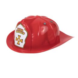 50 Pieces Red Plastic Firefighter Hats For Kids - Toys & Games