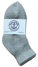72 Wholesale Yacht & Smith Kids Cotton Quarter Ankle Socks In Gray Size 4-6 Bulk Pack
