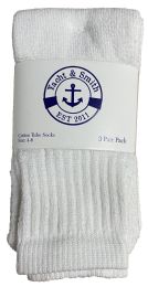 72 Wholesale Yacht & Smith Kids White Cotton Tube Socks Size 4-6