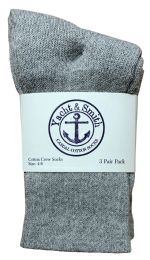 48 Wholesale Yacht & Smith Kids Cotton Crew Socks Gray Size 4-6
