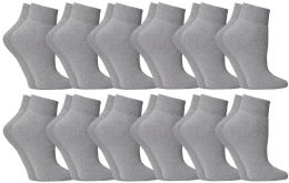 36 Wholesale Yacht & Smith Women's NO-Show Ankle Socks Size 9-11 Gray Bulk Pack