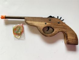 36 Wholesale Wooden Gun Shutting Robber Band