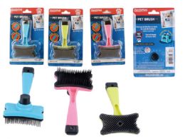 96 Wholesale Pet Brush With Push Button
