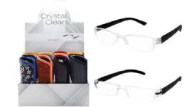 48 Bulk Crystal Clear Reading Glasses With Soft Pouch