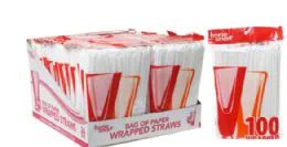 48 Pieces Wrapped Straws 100 Count - Straws and Stirrers