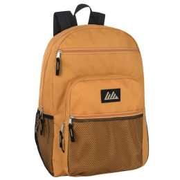 24 Wholesale Deluxe Multi Pocket Backpack In Yellow