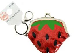 24 Wholesale Clasp Coin Purse Strawberry