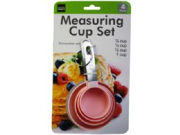 18 Wholesale 4 Pack Stackable Measuring Cup Spoon Set
