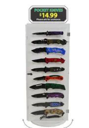 36 Pieces Pocket Knife Display Case - Box Cutters and Blades