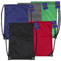 60 Wholesale LargE-Size Lightweight Drawstring Backpacks - Assorted Colors