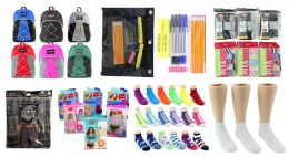 288 Wholesale Middle School BacK-TO-School Bundle - 288 Items - 17" Bungee Backpacks, Supply Kits, Underwear, & Socks!